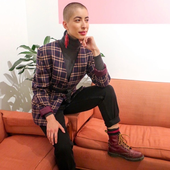 Vintage Jackets & Blazers - Vintage plaid wool blazer